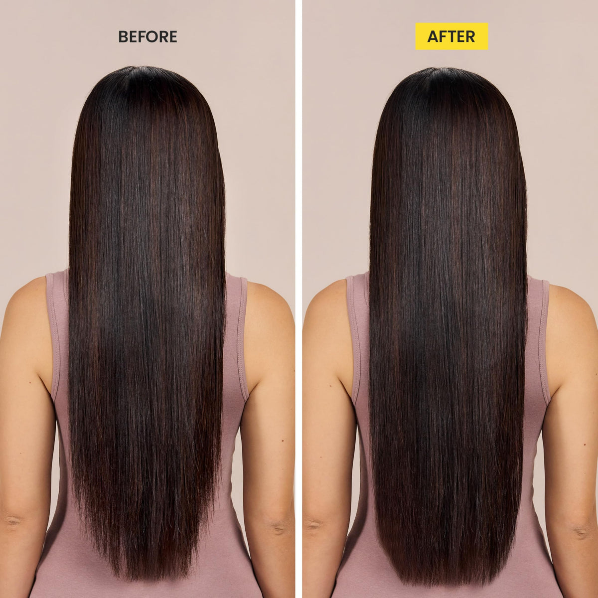 Drybar Liquid Glass hair application shows lightweight serum smoothing strands.