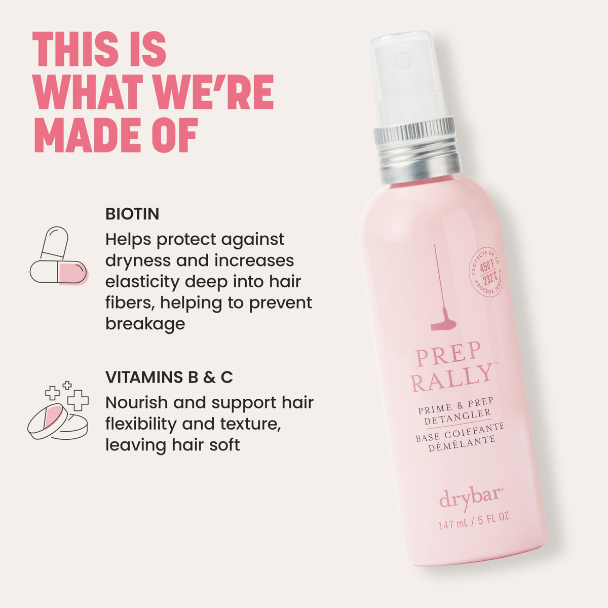 Drybar detangler with natural extracts blend for moisture and manageability