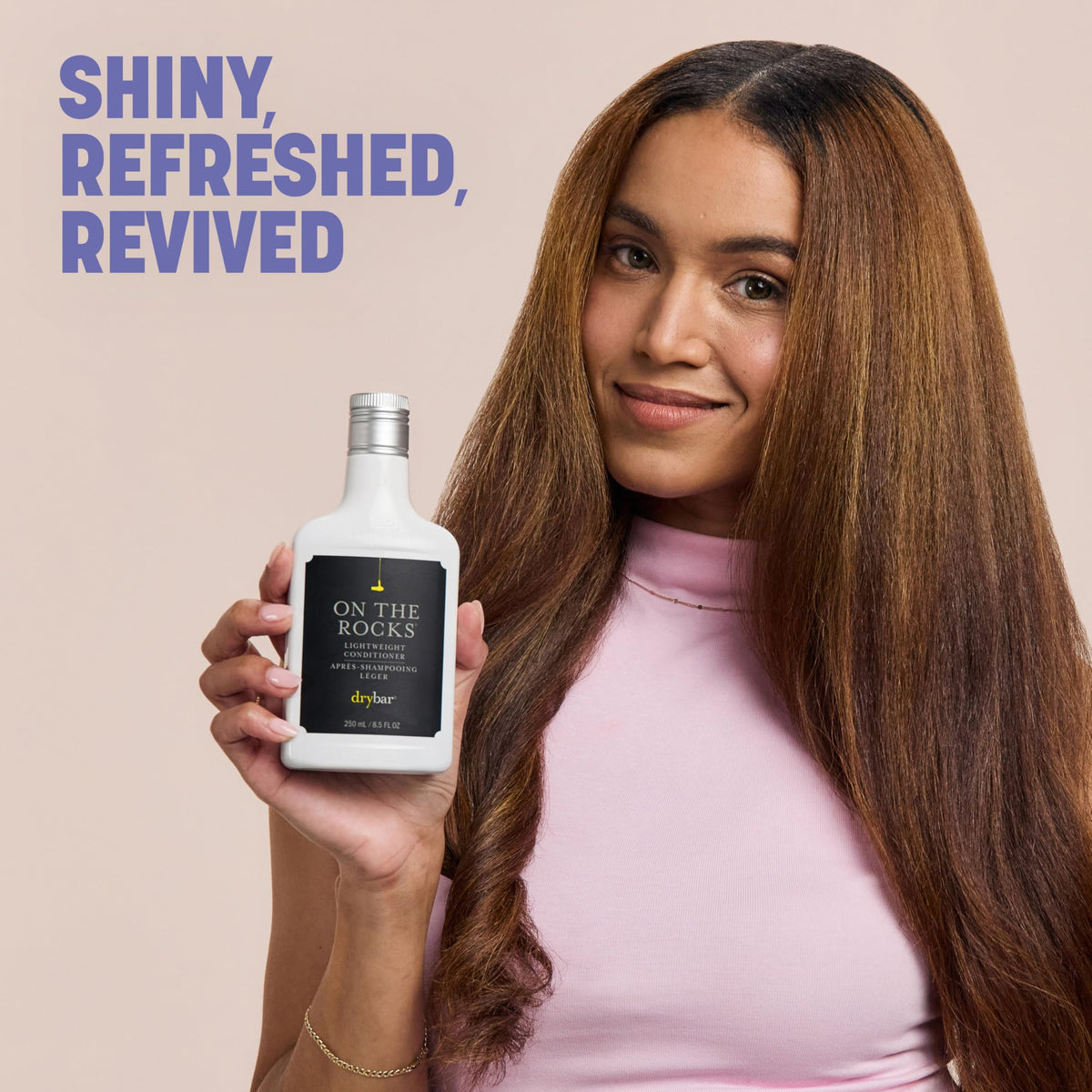 Drybar On The Rocks shiny hair after conditioning
