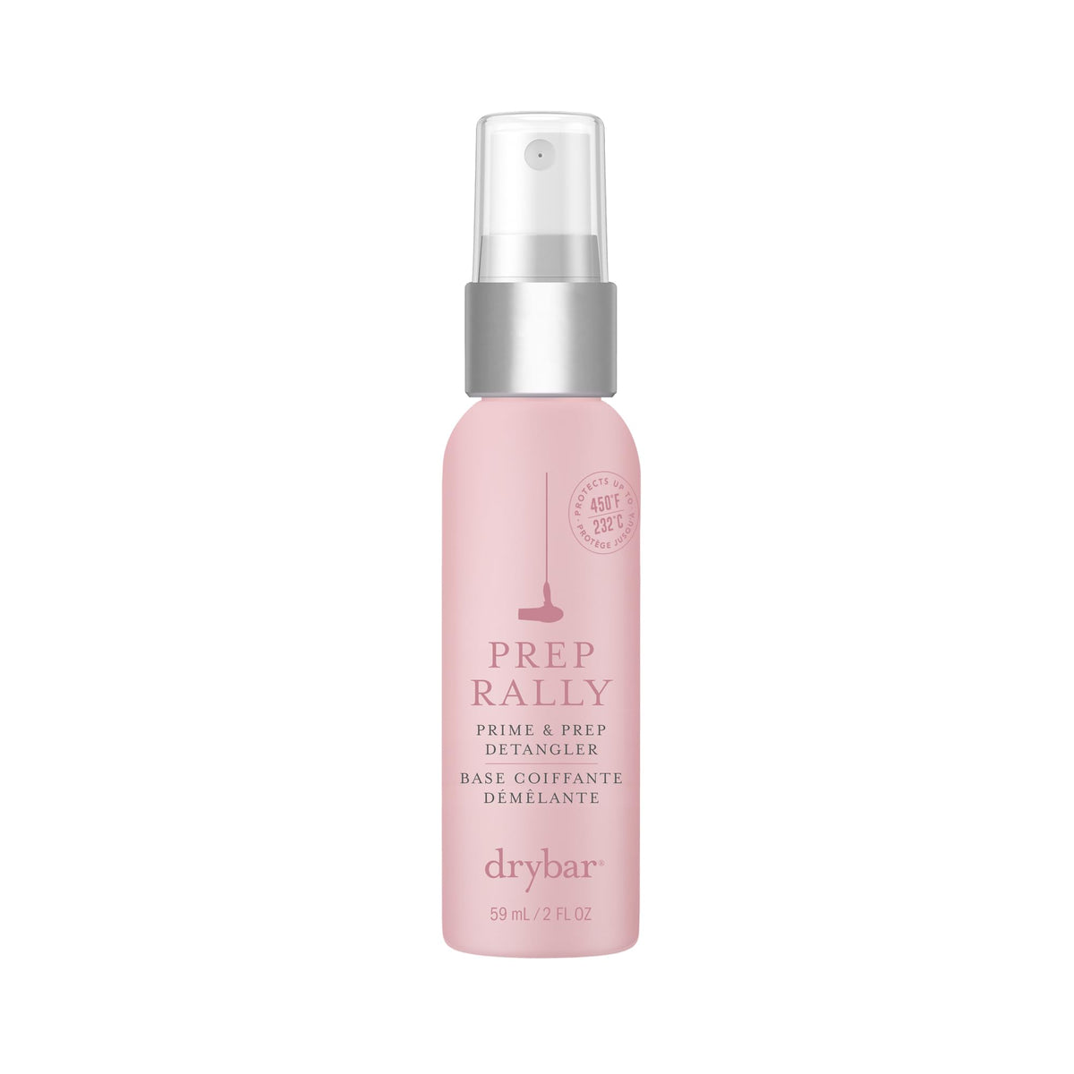 Drybar Prep Rally prime detangler bottle travel size Noir scent, detangles and primes hair for styling