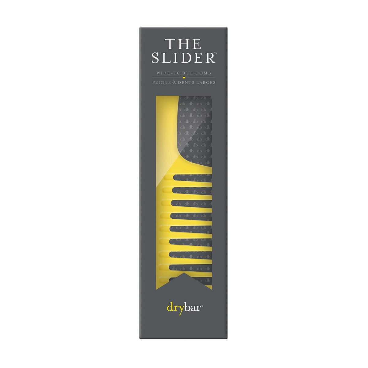 Drybar Slider Wide-Tooth Comb ergonomic handle provides slip-free grip for easy styling