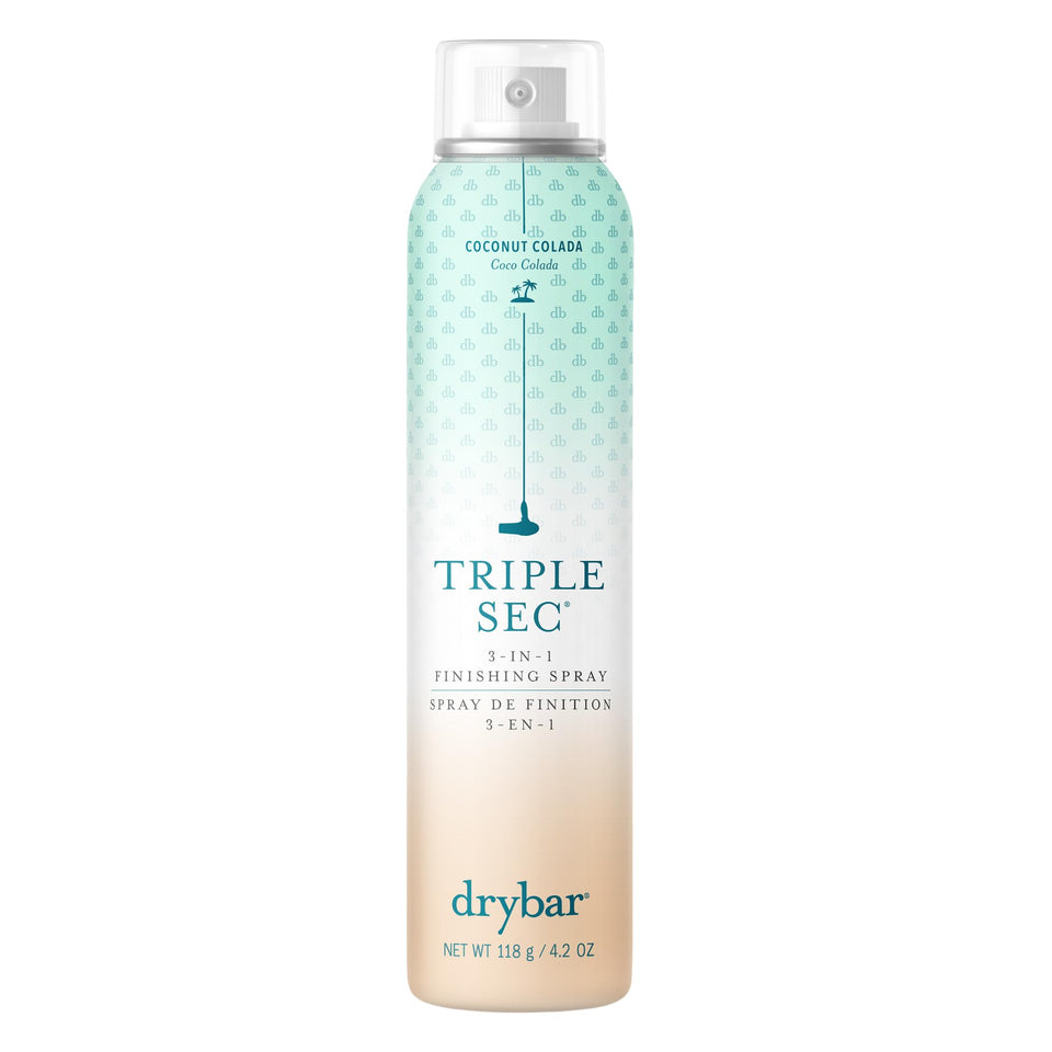 Drybar Triple Sec bottle pour shows quick, even spray for instant volume.