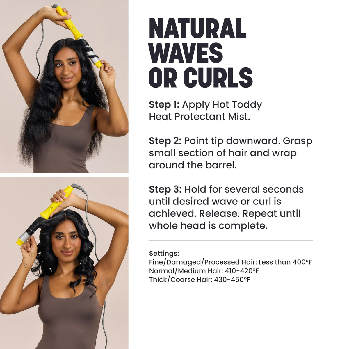 Drybar Wrap Party curling wand highlights ionic technology for shine and frizz control