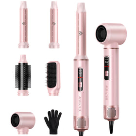 Dryhsip 5-in-1 hair styler pink drying and styling in one session.