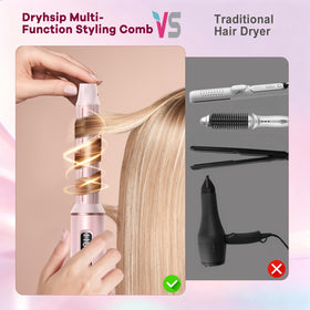 Dryhsip 5-in-1 hair styler pink low-speed airflow for gentle drying.