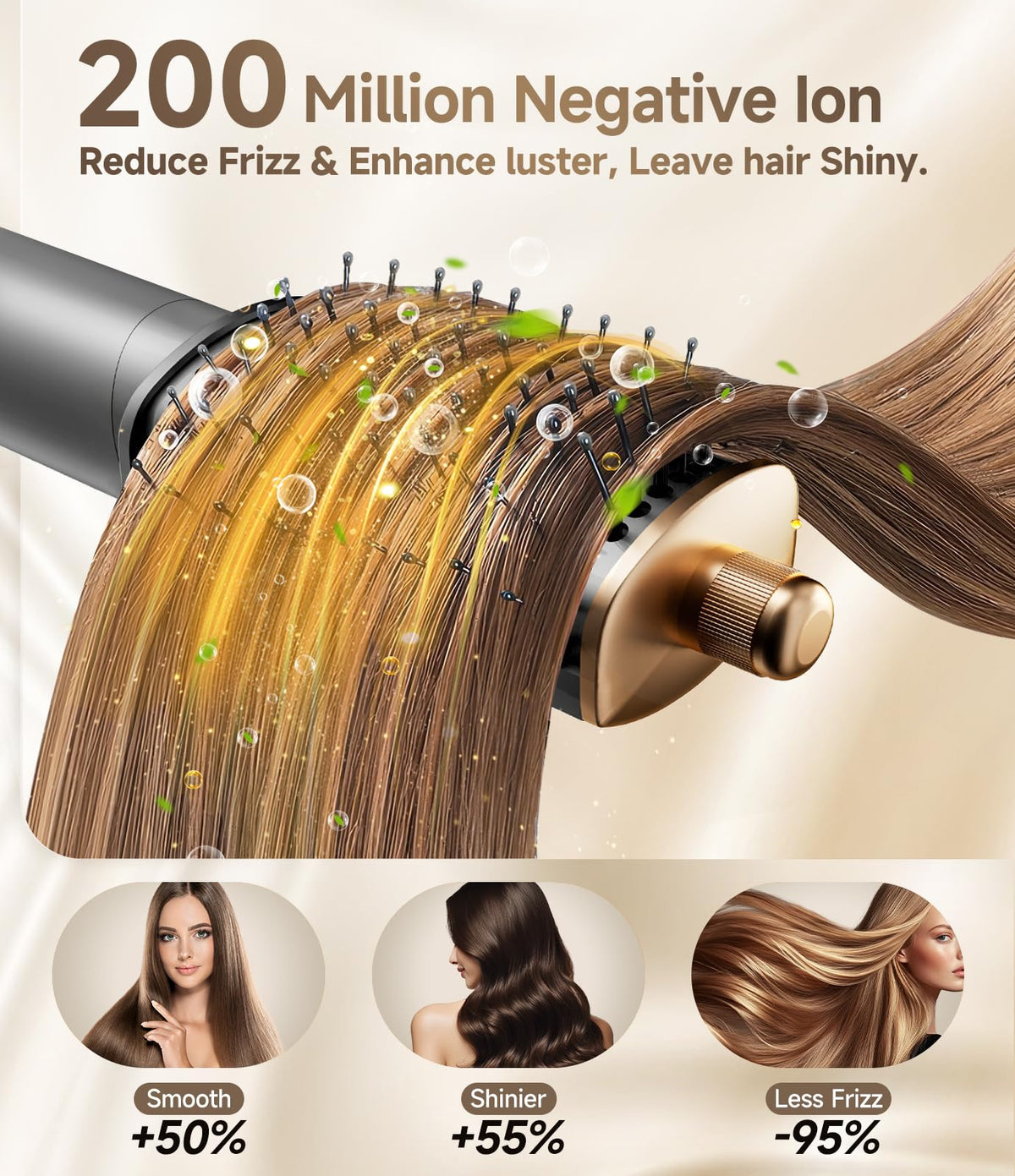Dryhsip curling comb creating natural waves with continuous airflow.