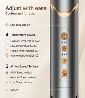Dryhsip left suction wand guides hair for even curl formation.