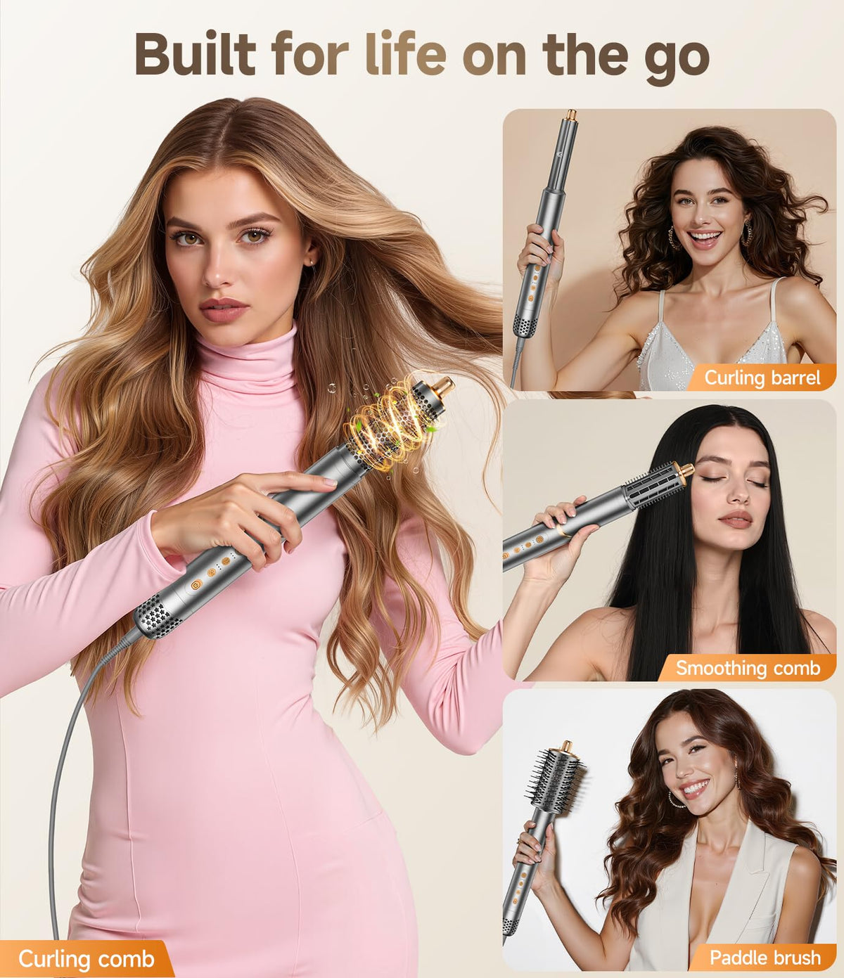 Dryhsip curling comb creates defined curls with steady airflow