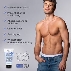 Applying DRYYD chafing cream on groin area for chafing protection.