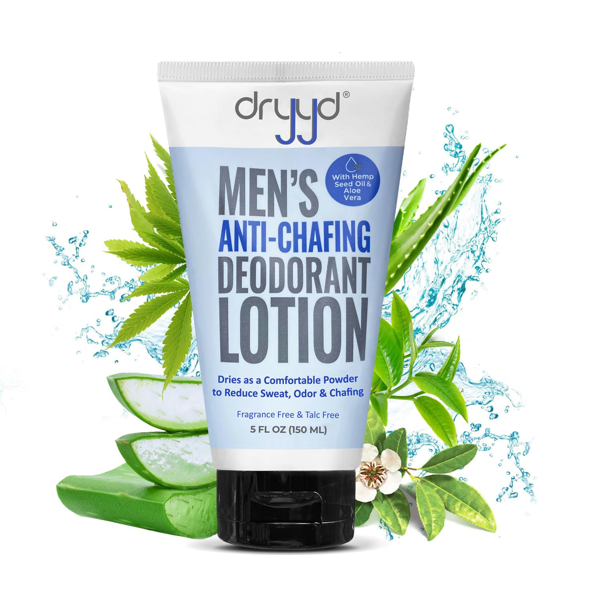 DRYYD ball deodorant 5oz tube unscented for all-day freshness.