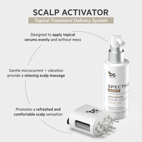 DS Laboratories Scalp Activator hands holding the device for targeted scalp care.