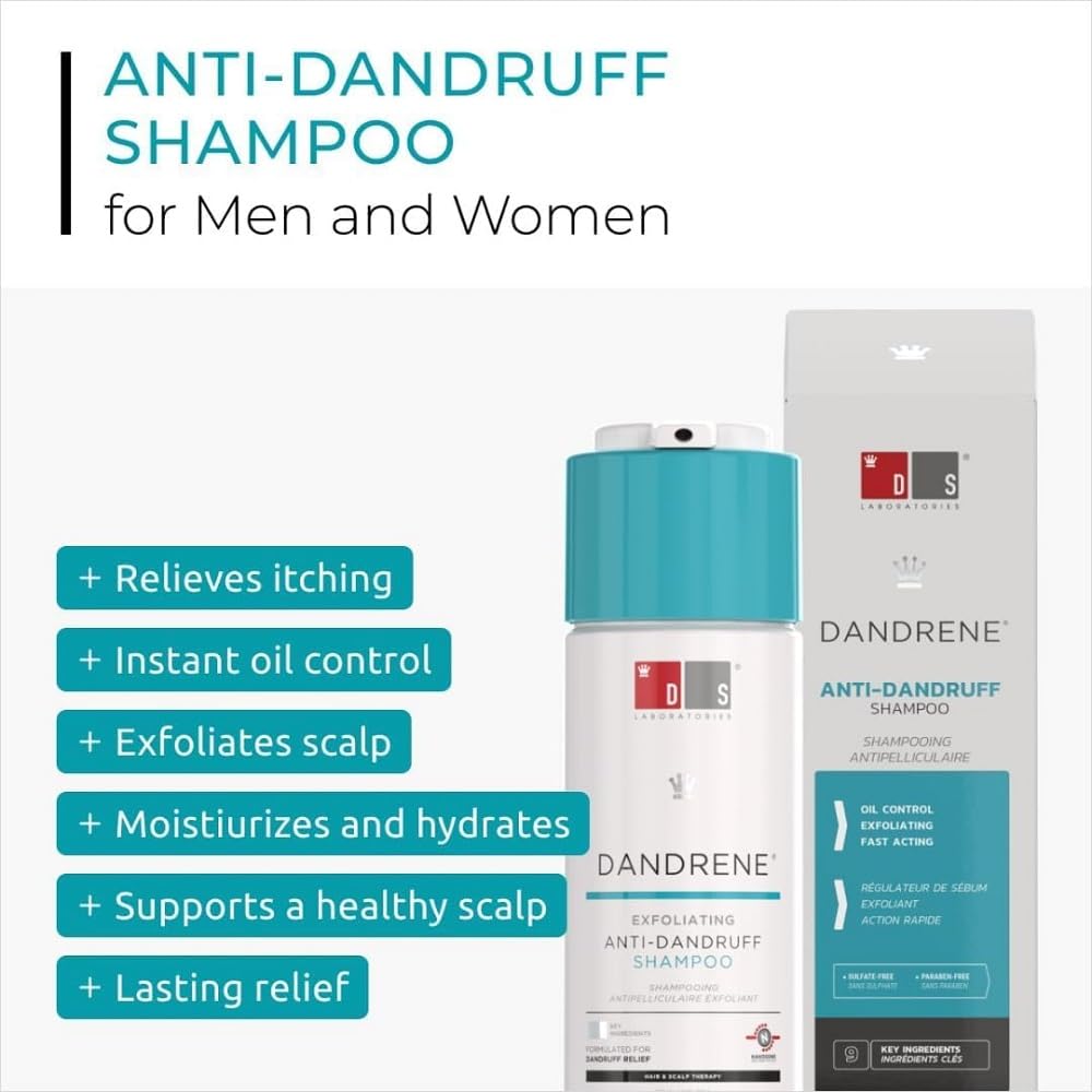 DS Laboratories Dandrene bottle pour enables easy daily application.