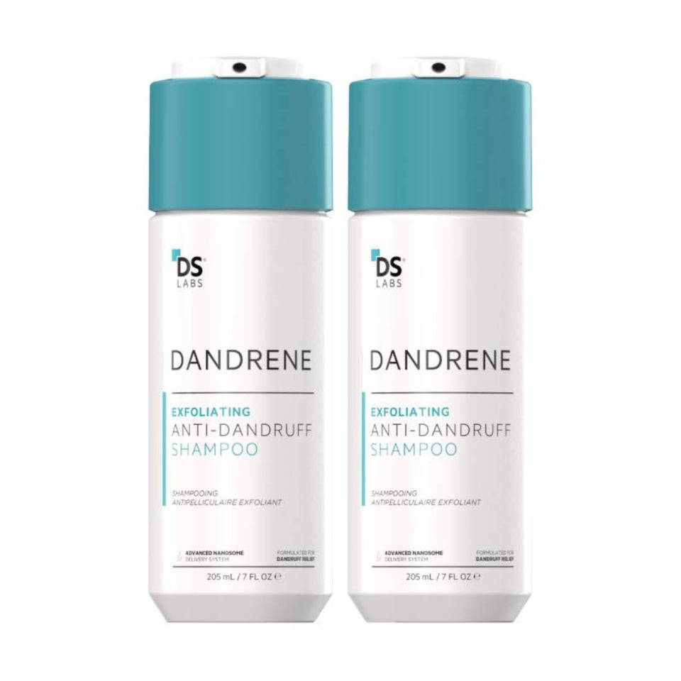 DS Labs Dandrene shampoo bottle emphasizing color-safe formula for sensitive scalp relief.