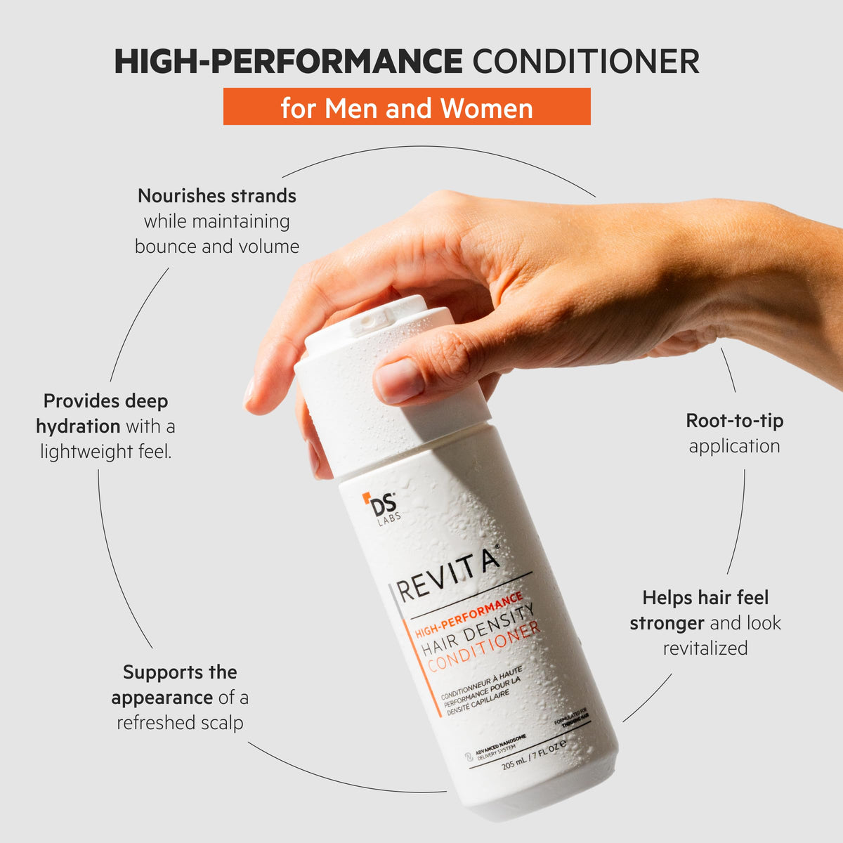 DS Laboratories Revita Conditioner scalp refresh application demonstrates easy daily use