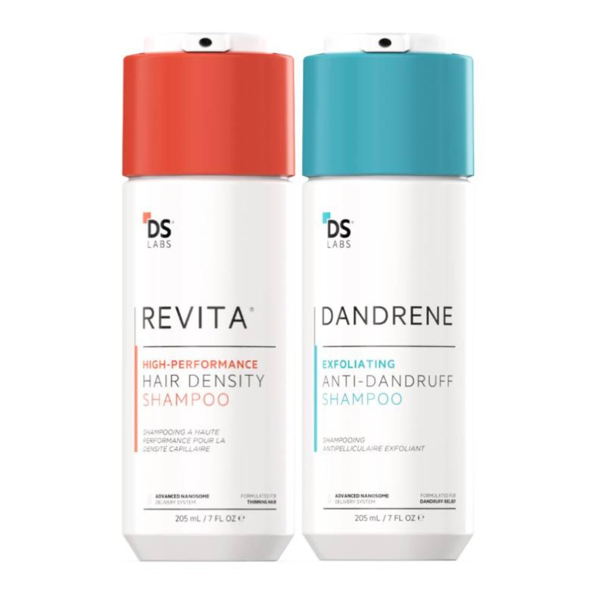 DS Labs Revita shampoo bottle showing density-boosting formula for fuller hair