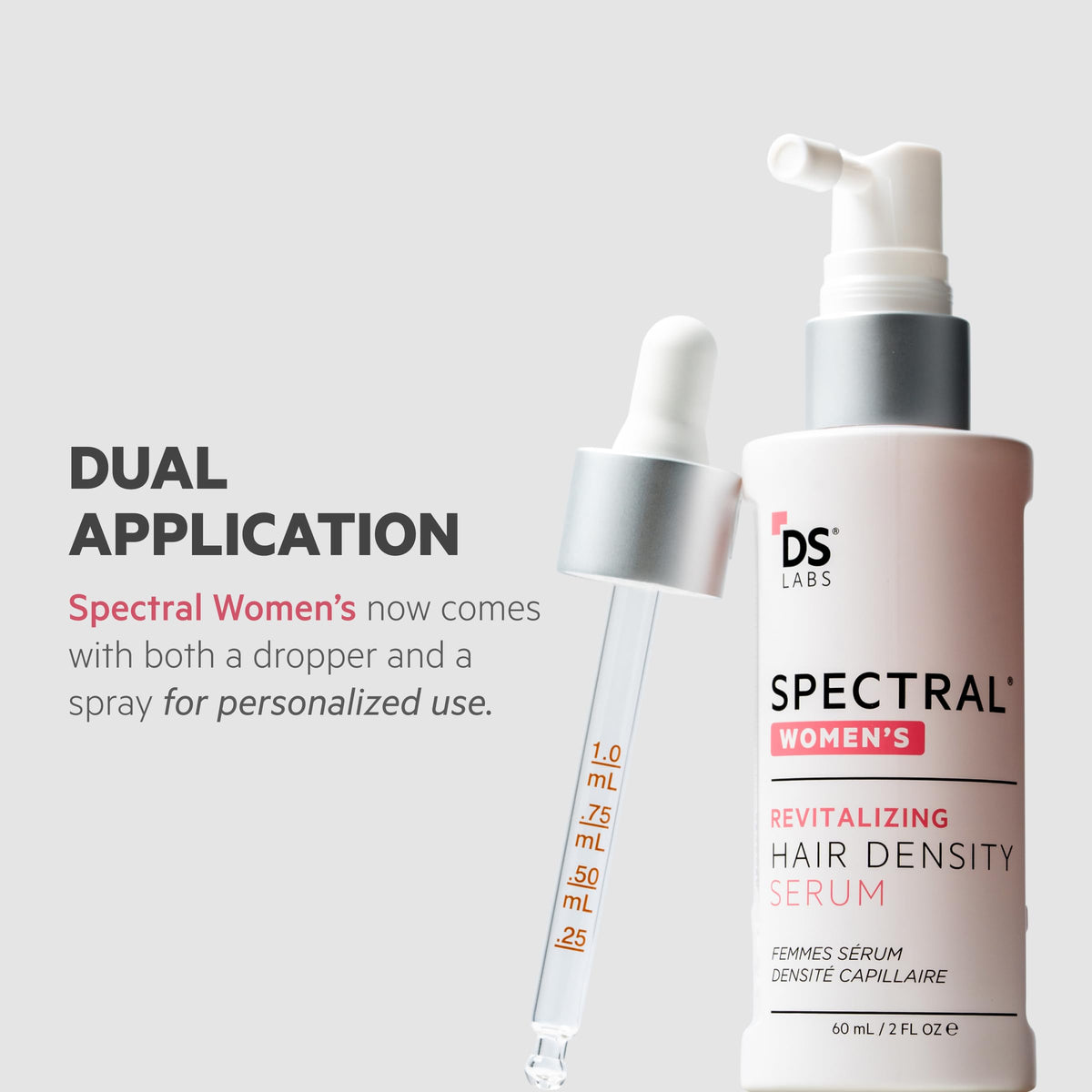 DS Laboratories Spectral Women’s Hair Density Serum fast-absorbing texture close-up for effortless styling.