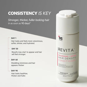 Close-up of Revita shampoo lather highlighting gentle cleansing and shine.