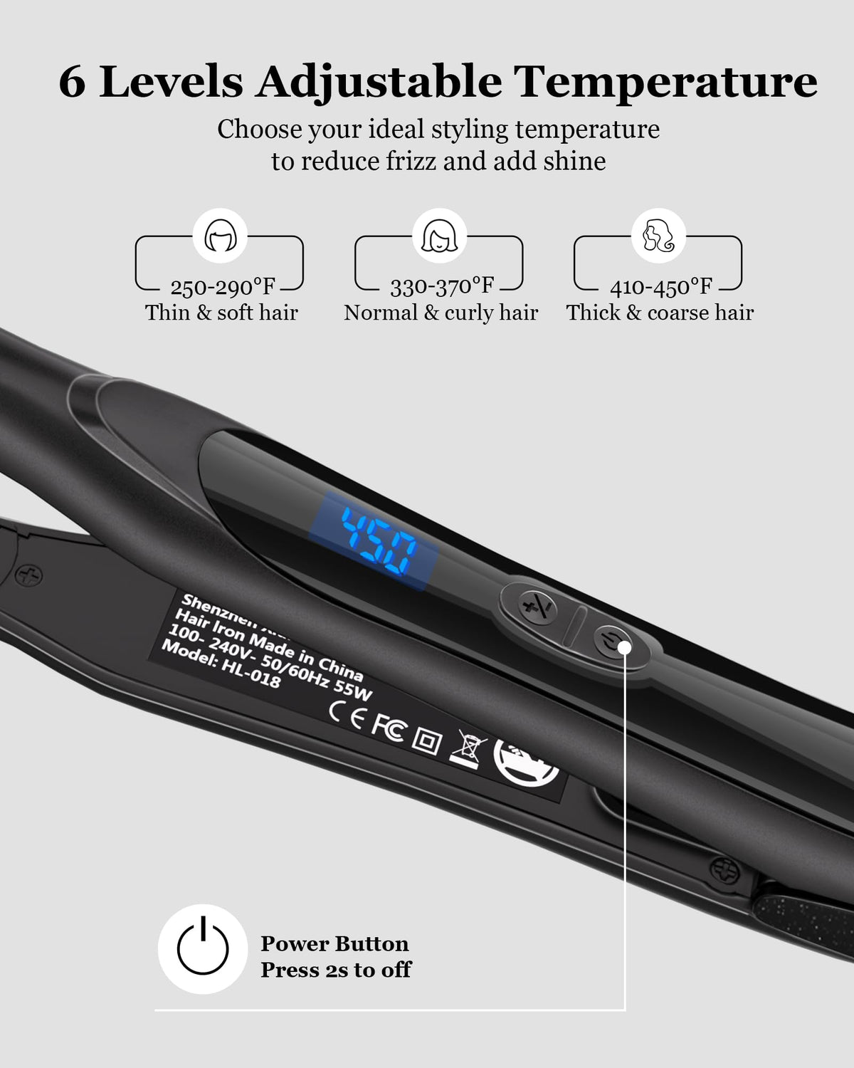 DSHOW mini flat iron working on a short hair section for precise styling.