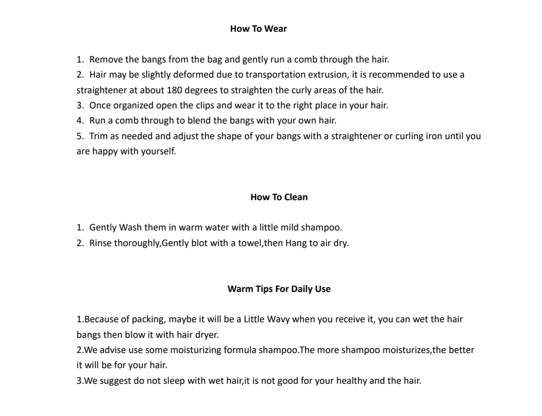 Dsoar bangs care tips to maintain softness and movement.