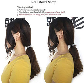 Dsoar black bangs offer versatile color match for various styles.