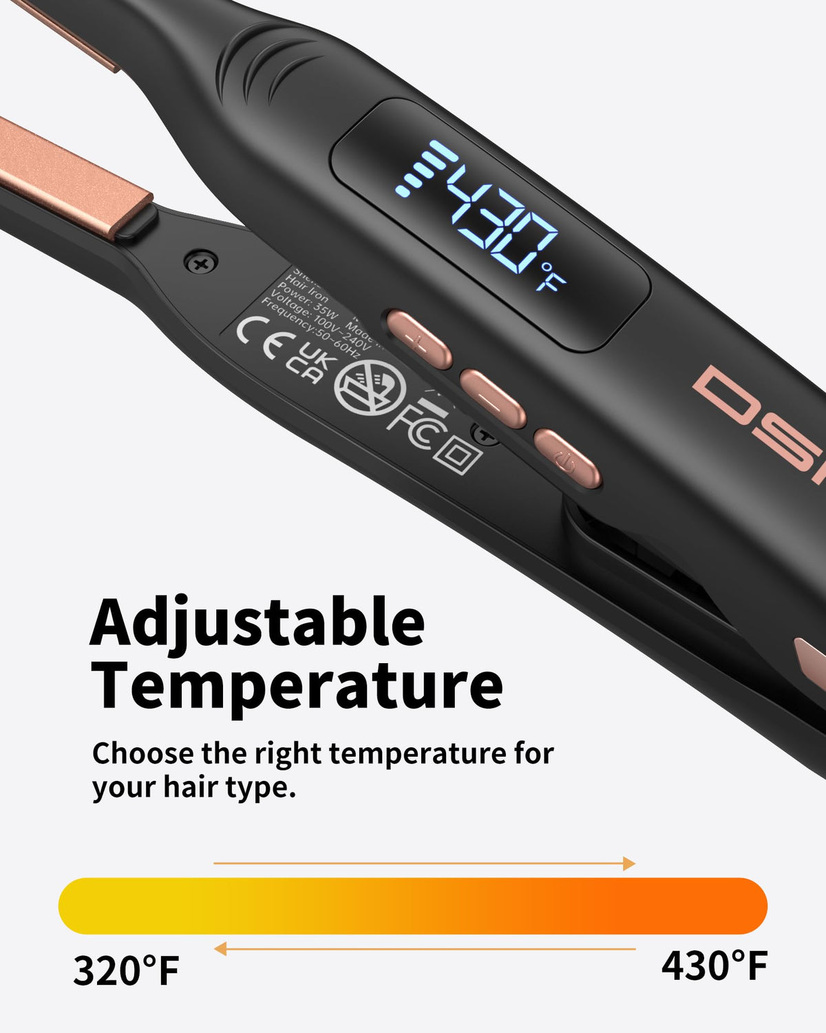 DSHOW compact flat iron with travel pouch perfect for on-the-go touch ups.