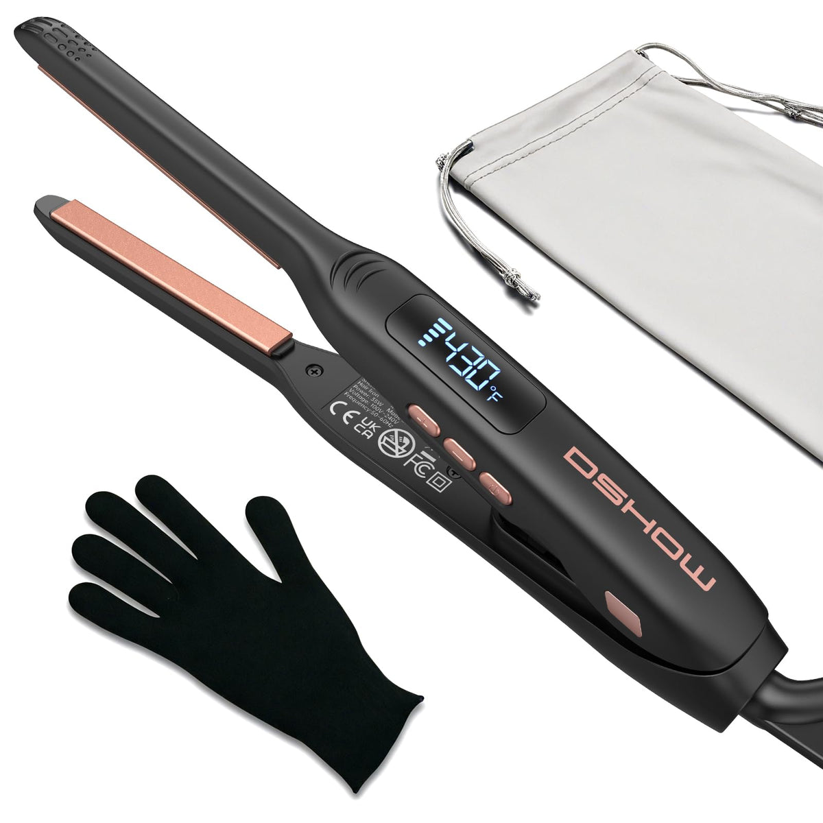DSHOW small flat iron for short hair precision reaching roots and edges.