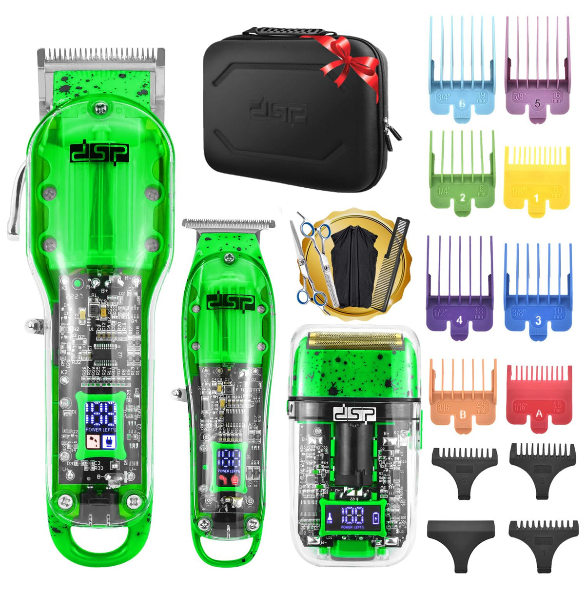 DSP Hair Clipper set offers cordless performance for at-home professional cuts.