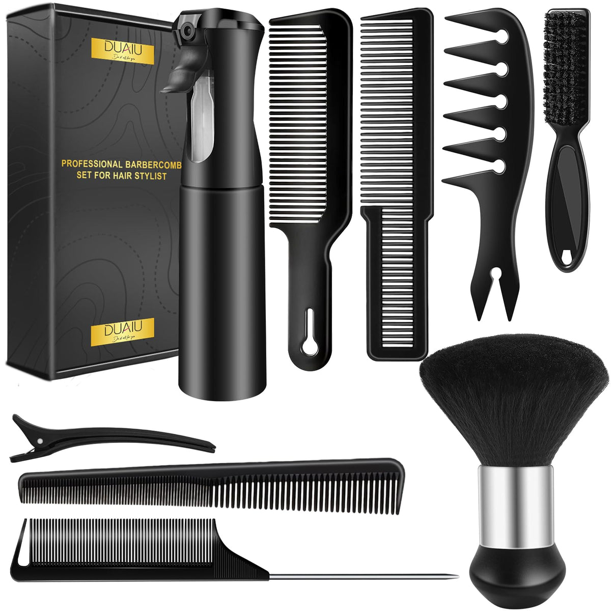 DUAIU 9pcs hair comb set for versatile cutting and styling at home