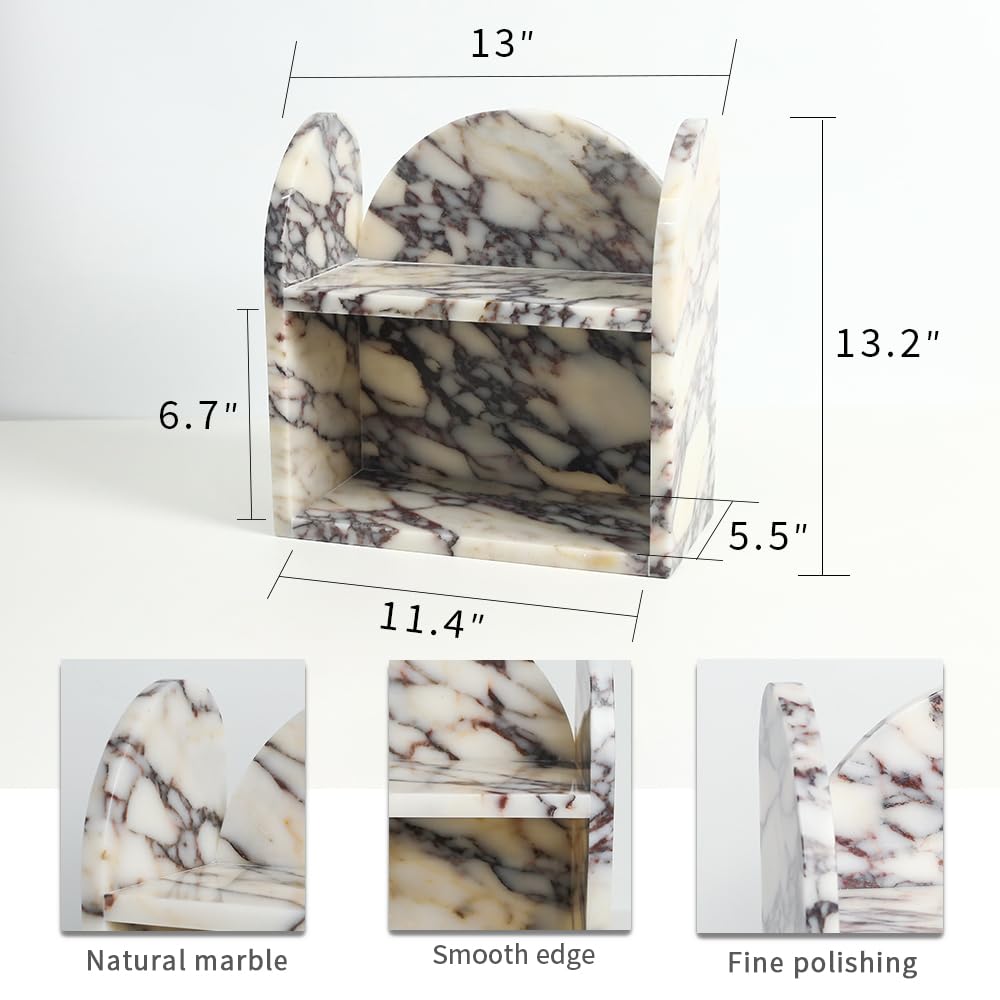 Calacatta Viola marble sink-side shelf adds a luxe touch to mornings.