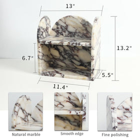 Calacatta Viola marble sink-side shelf adds a luxe touch to mornings.