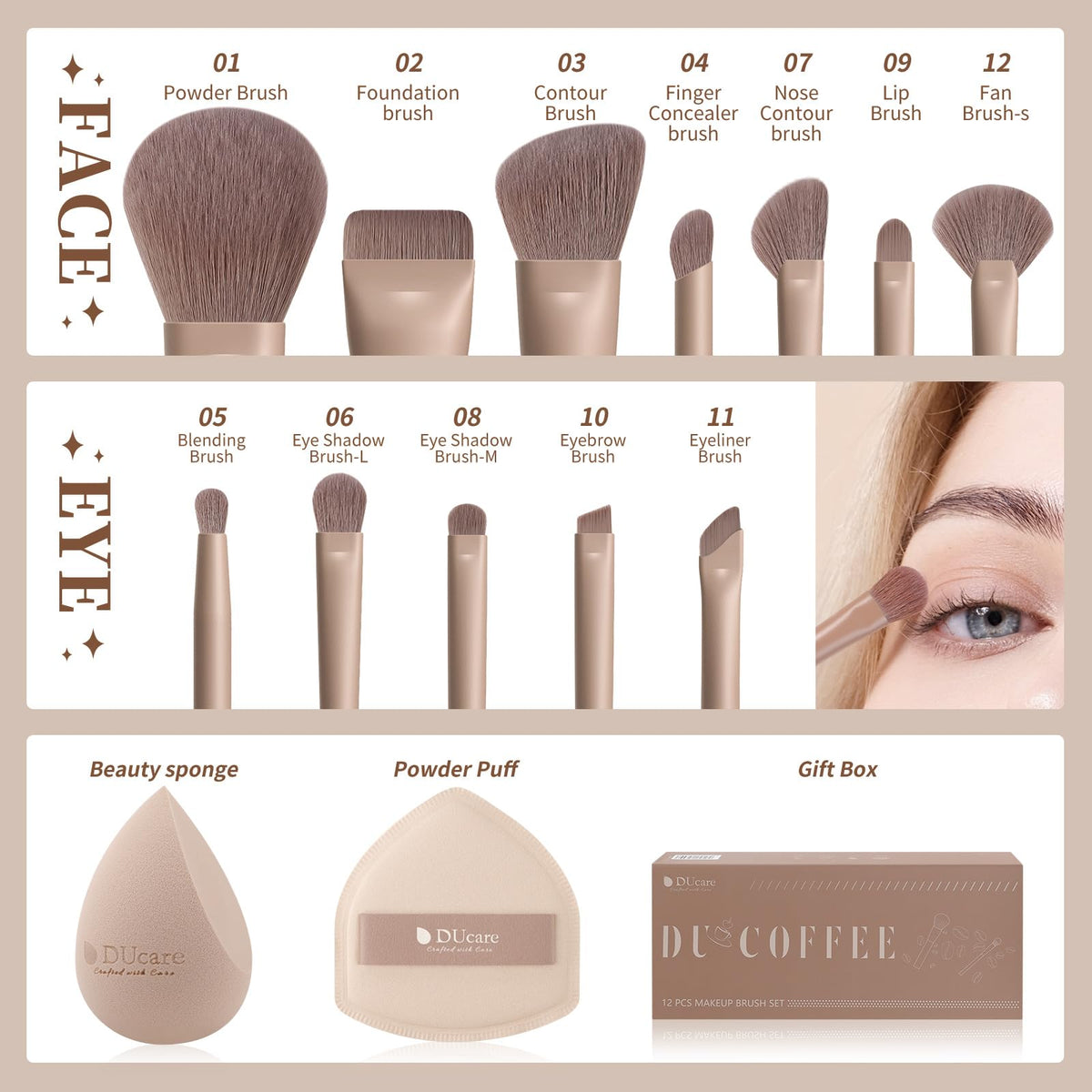 DUcare coffee series foundation brush for smooth, even coverage