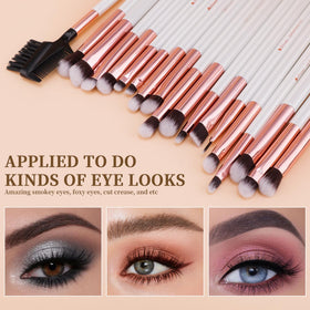 DUcare 19-piece eye brushes close-up for precise eyelid blending.
