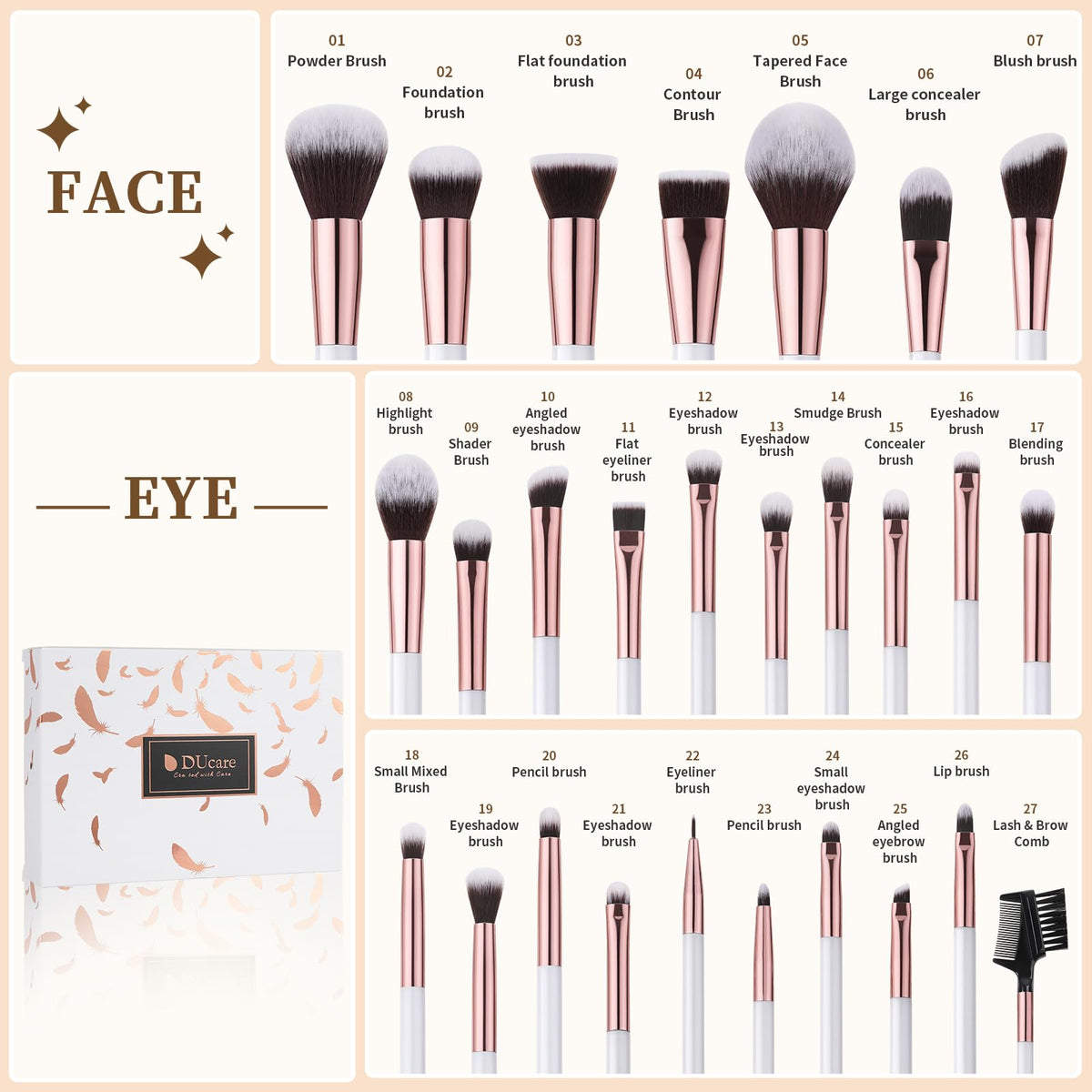 DUcare kabuki foundation brush close-up for even coverage.