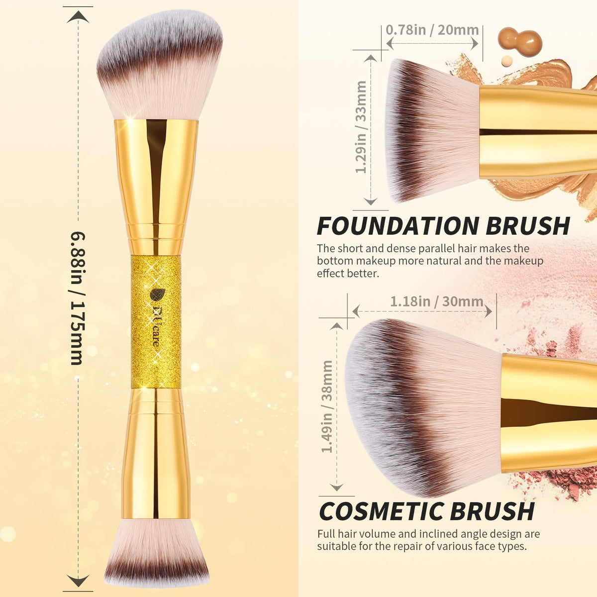 DUcare setting powder and blush brush for smooth, even blush application