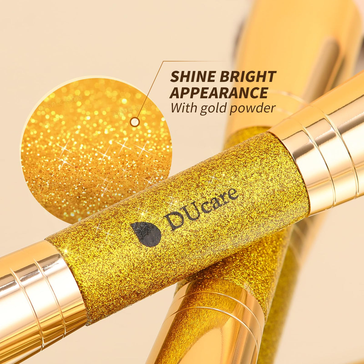 DUcare glitter handcrafted handle adds luxury and a secure grip