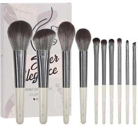 DUcare makeup brush set with wooden handles for flawless base application.