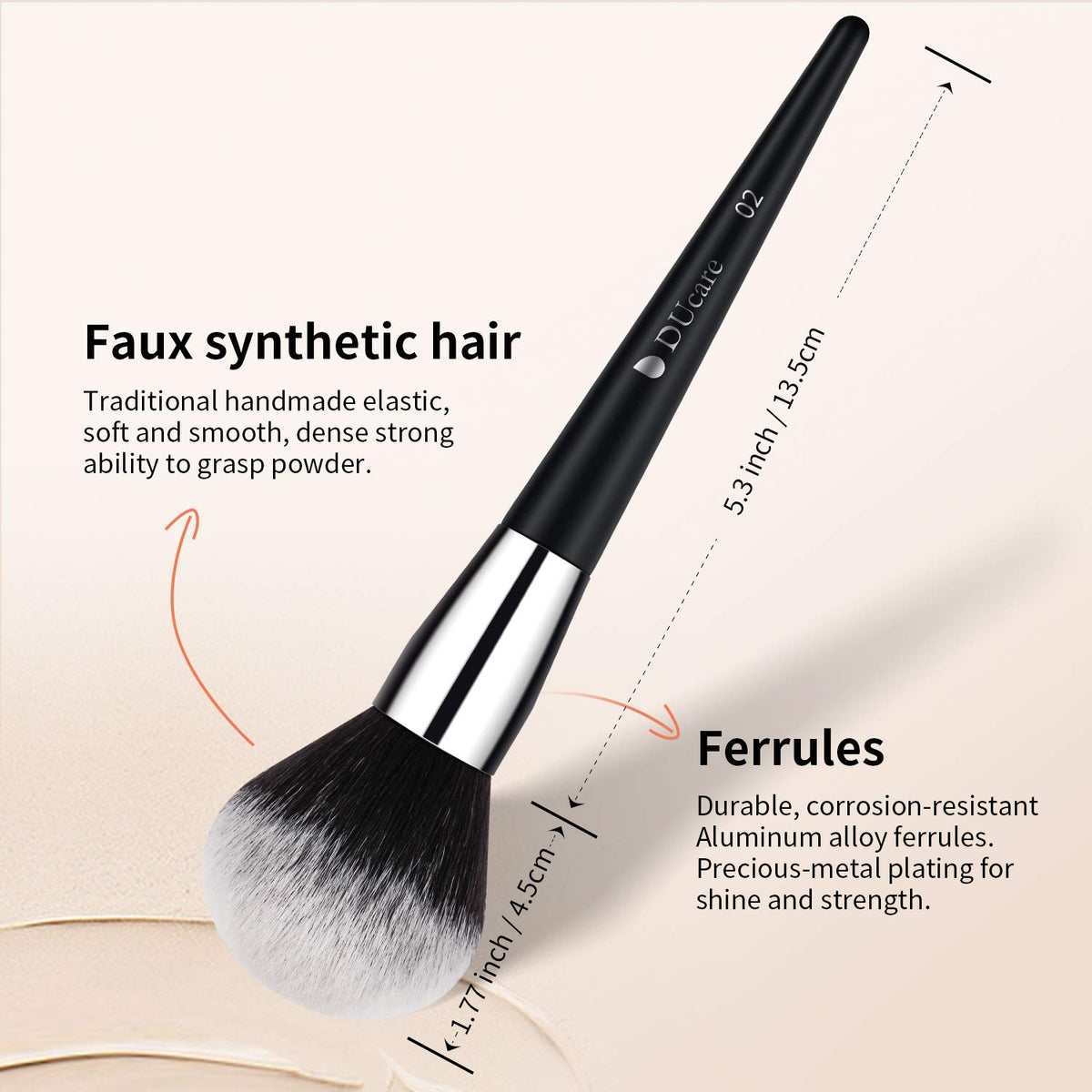 DUcare precision contour and blush brush for sculpted cheeks.