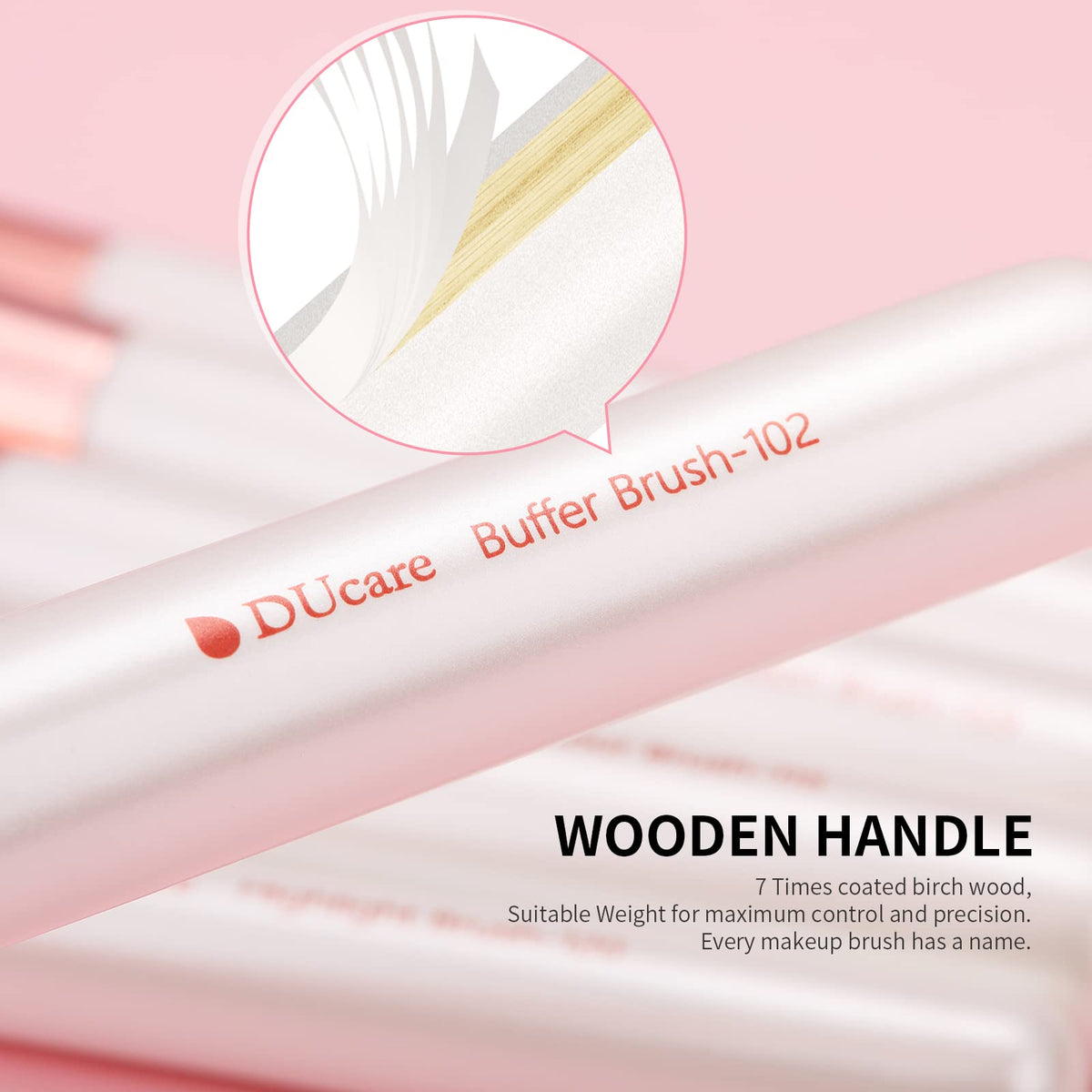DUcare white classic design brushes for a premium makeup routine.