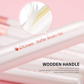 DUcare white classic design brushes for a premium makeup routine.