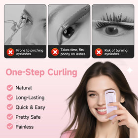 DUDUDU heated eyelash curler charges via Type-C for quick power