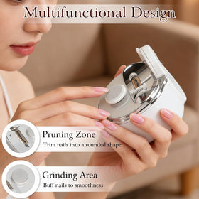Dufuphae built-in clipping storage box reduces mess during nail care sessions.