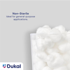 Dukal 801 latex-free cotton ball protects sensitive skin during care