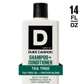 Duke Cannon 2-in-1 Midnight Swim bottle close-up with masculine scent