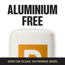 Duke Cannon Midnight Swim label closeup, aluminum-free formula.