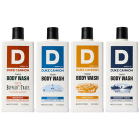 Duke Cannon athlete-use shower scene suggests durable cleansing after workouts