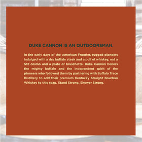 Duke Cannon Big American Bourbon soap bar woodsy scent evokes warm bourbon notes