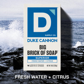 Duke Cannon gift set packaging shows four bars, ideal for gifting