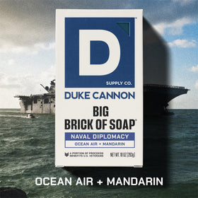 Duke Cannon Superior soap bar with fresh water and citrus for a crisp start