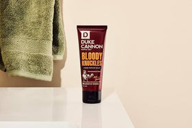 Duke Cannon Bloody Knuckles packaging for 4 pack travel set.