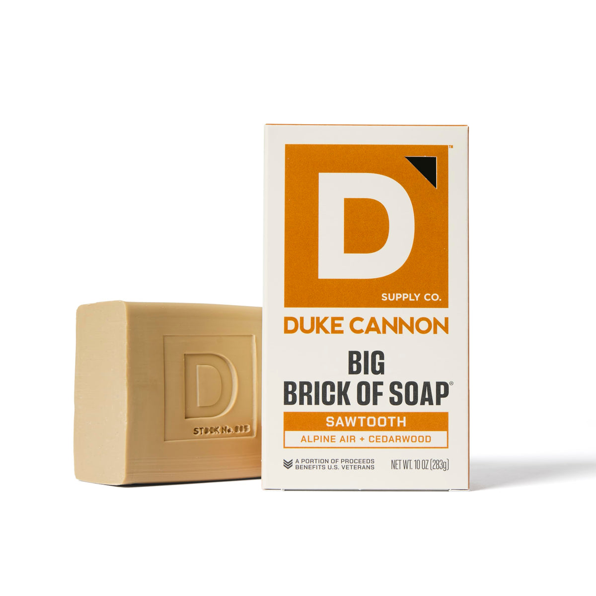 Duke Cannon Bourbon bar soap in a masculine setting, ideal for daily grooming.